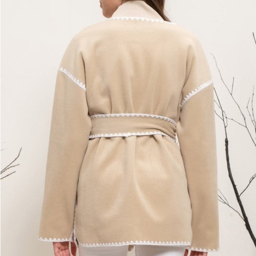 Vici Scallop Whipstitch Belted Jacket - Picture 3 of 5